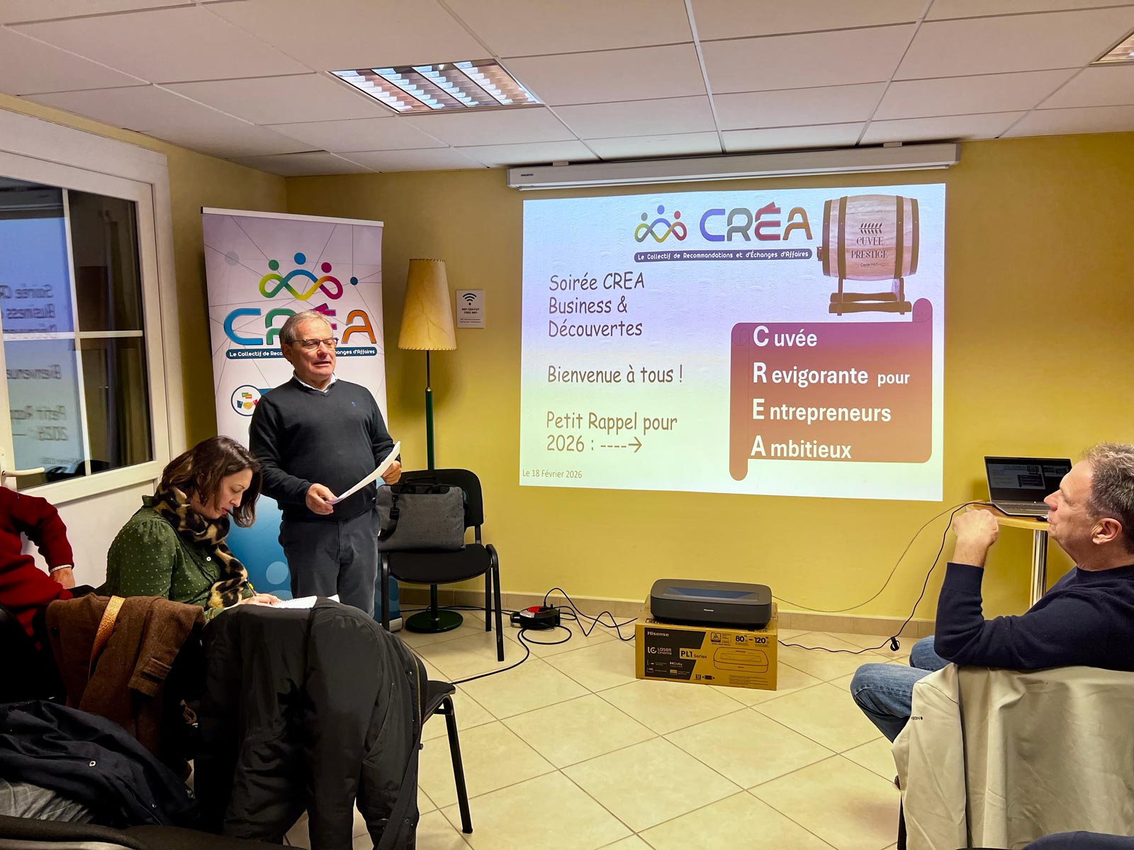 Réunion du Réseau CREA Châteaudun du 18 février 2026 : deux entreprises locales se présentent aux membres du collectif dunois